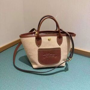 Longchamp Beige and Brown Woven small bag